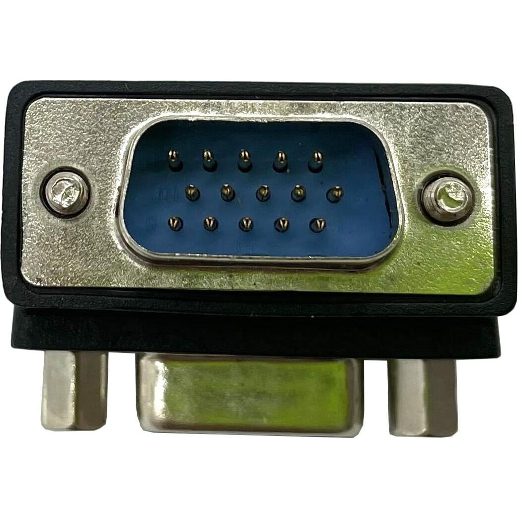 Adaptador VGA 15 Pines Macho a Hembra 90 Grados Dafensoy - Paquete de 2