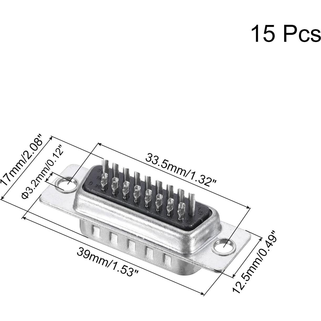 Conector D-sub Macho 26 Pines uxcell - Paquete de 15 Unidades