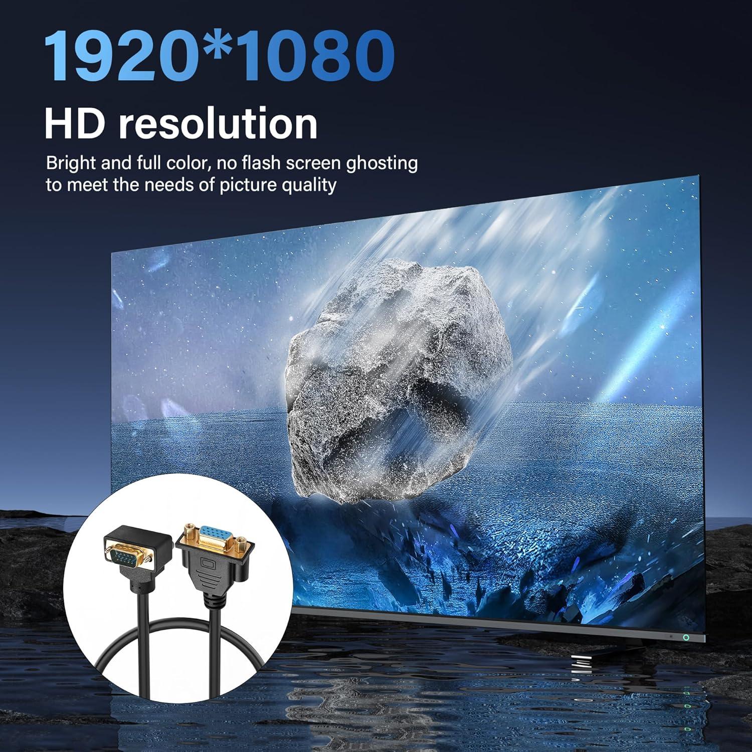 Cable VGA macho a hembra 90° PNGKNYOCN 0.5m Full HD 1080P