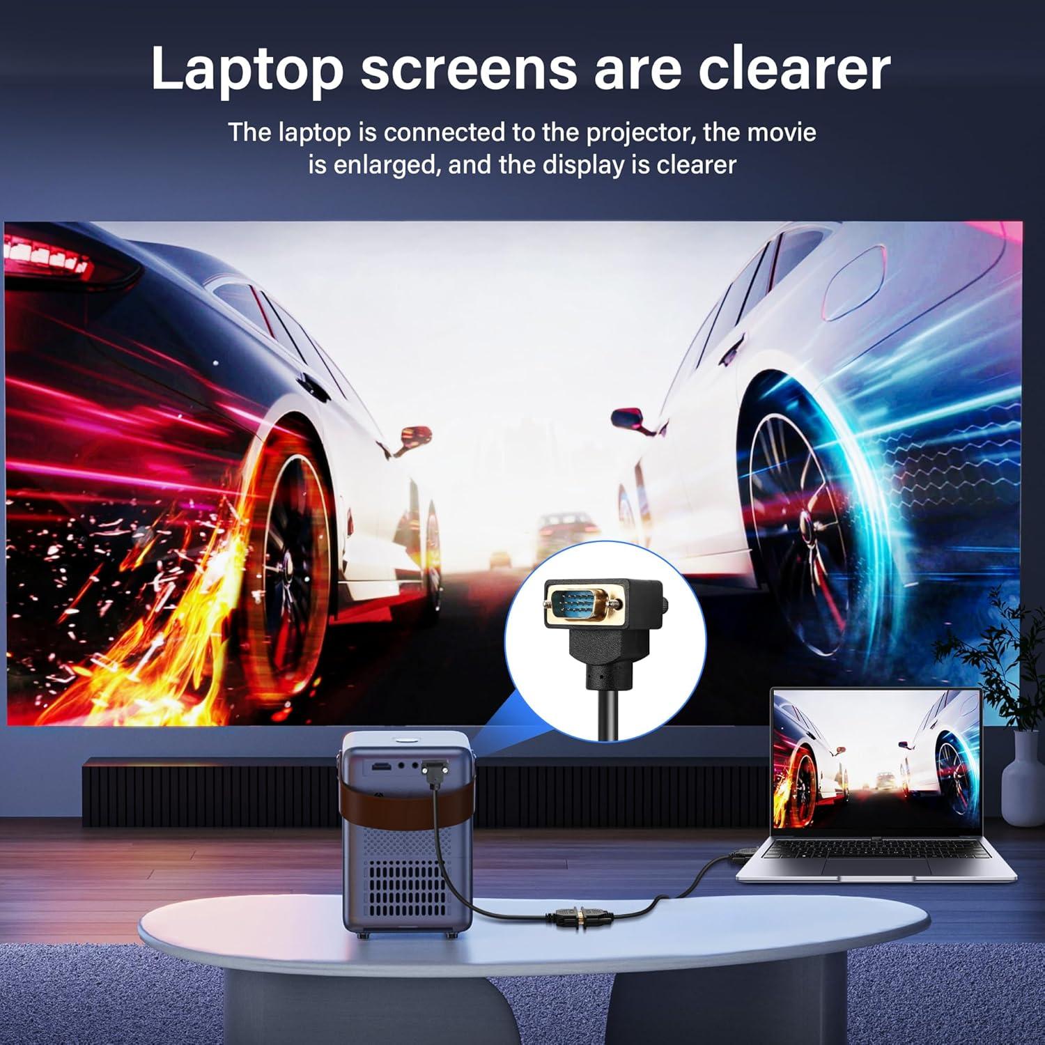 Cable VGA macho a hembra 90° PNGKNYOCN 0.5m Full HD 1080P