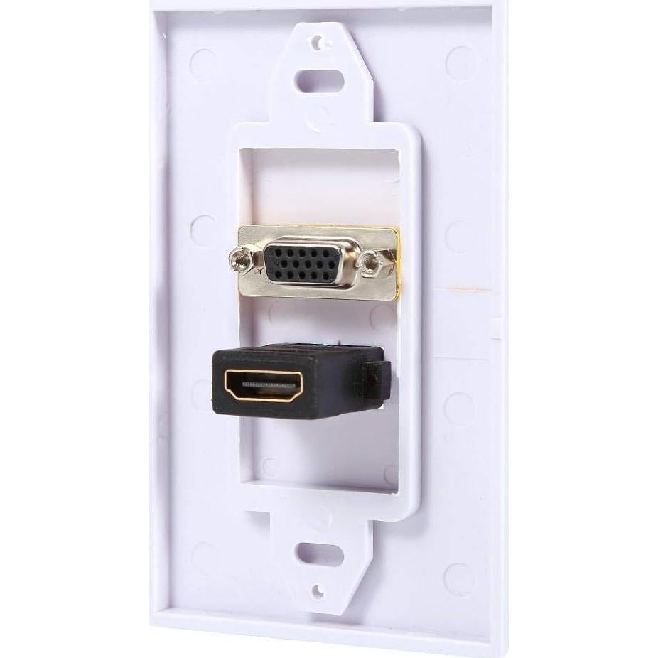 Placa de Pared HDMI y VGA Serounder 1 Puerto HDMI + 1 VGA