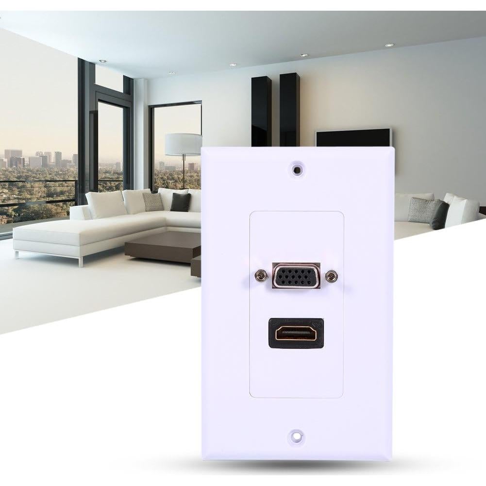 Placa de Pared HDMI y VGA Serounder 1 Puerto HDMI + 1 VGA