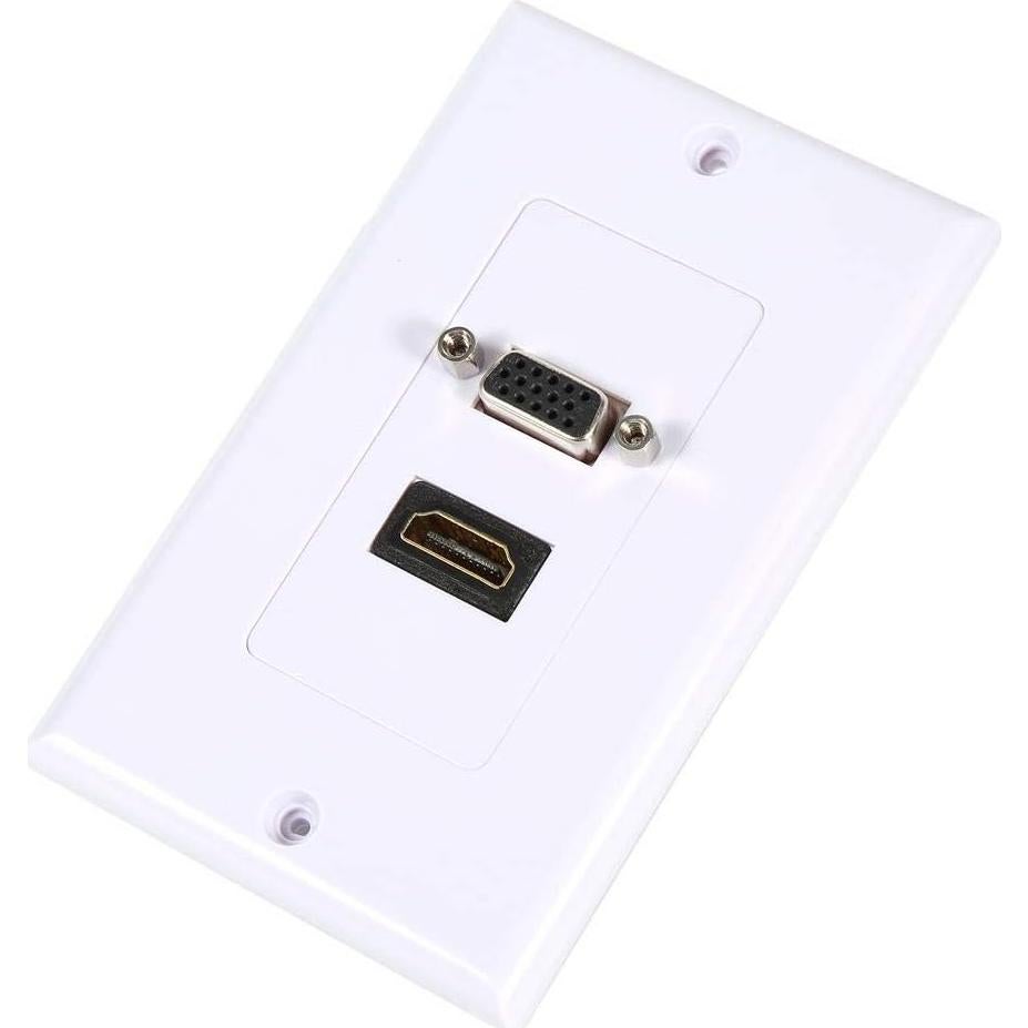 Placa de Pared HDMI y VGA Serounder 1 Puerto HDMI + 1 VGA