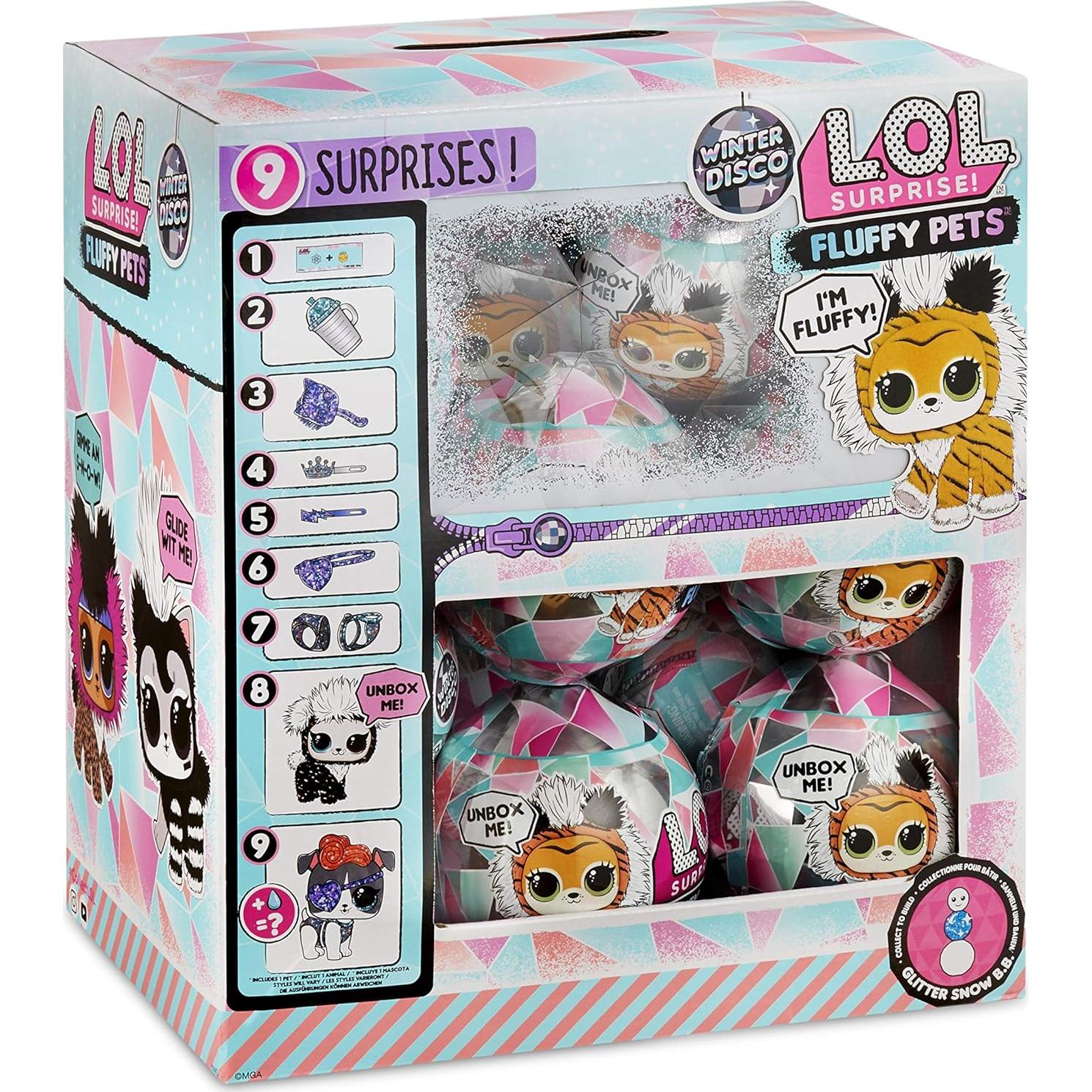 L.O.L. Surprise! Mascotas Esponjosas Disco Invernal 9 Sorpr.