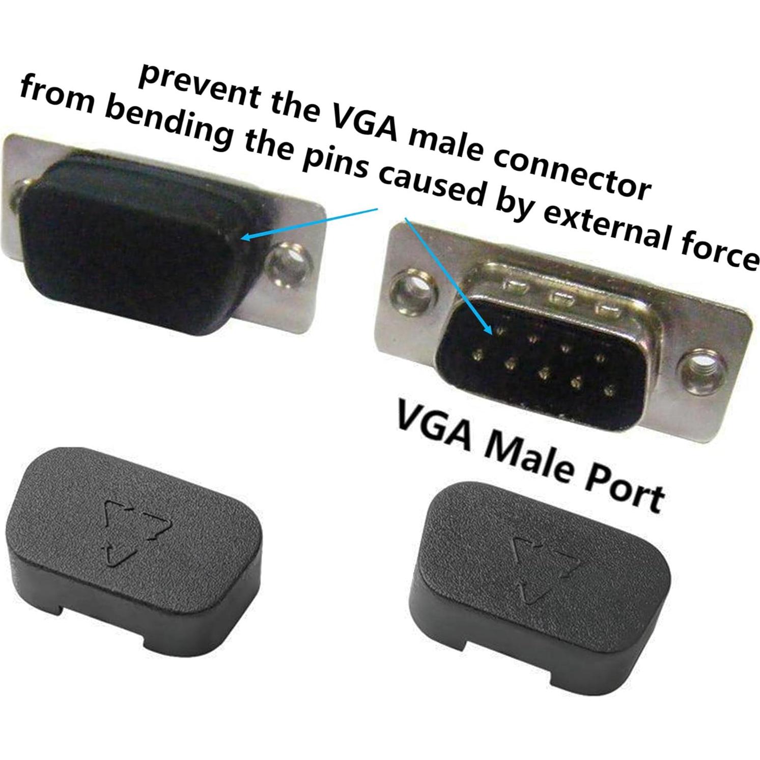 Tapa Antipolvo VGA SHANFEILU 50 Piezas 17mm x 9mm Negro