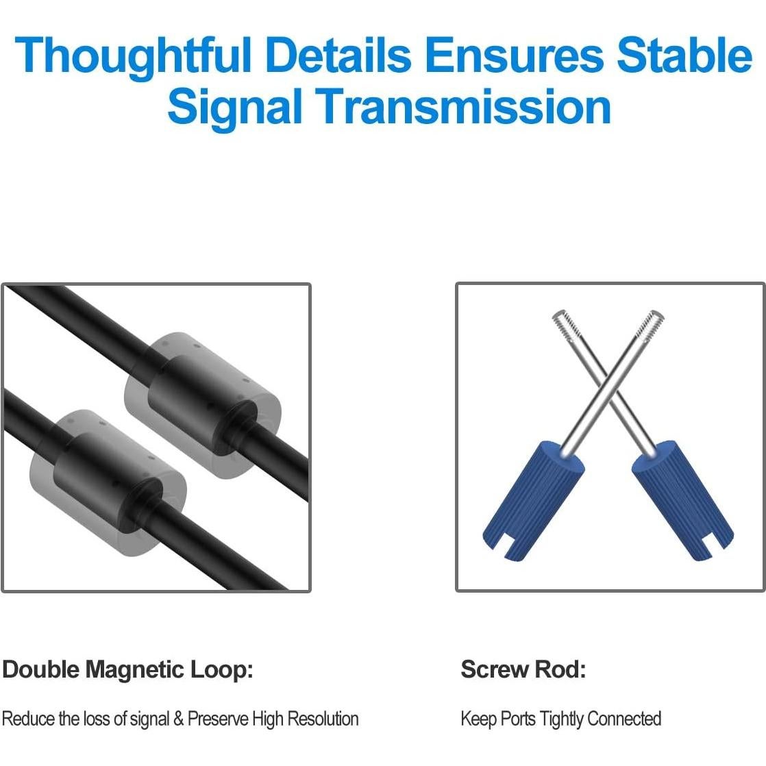 Cable VGA Macho a Macho Rankie 1.83m para PC y Monitor