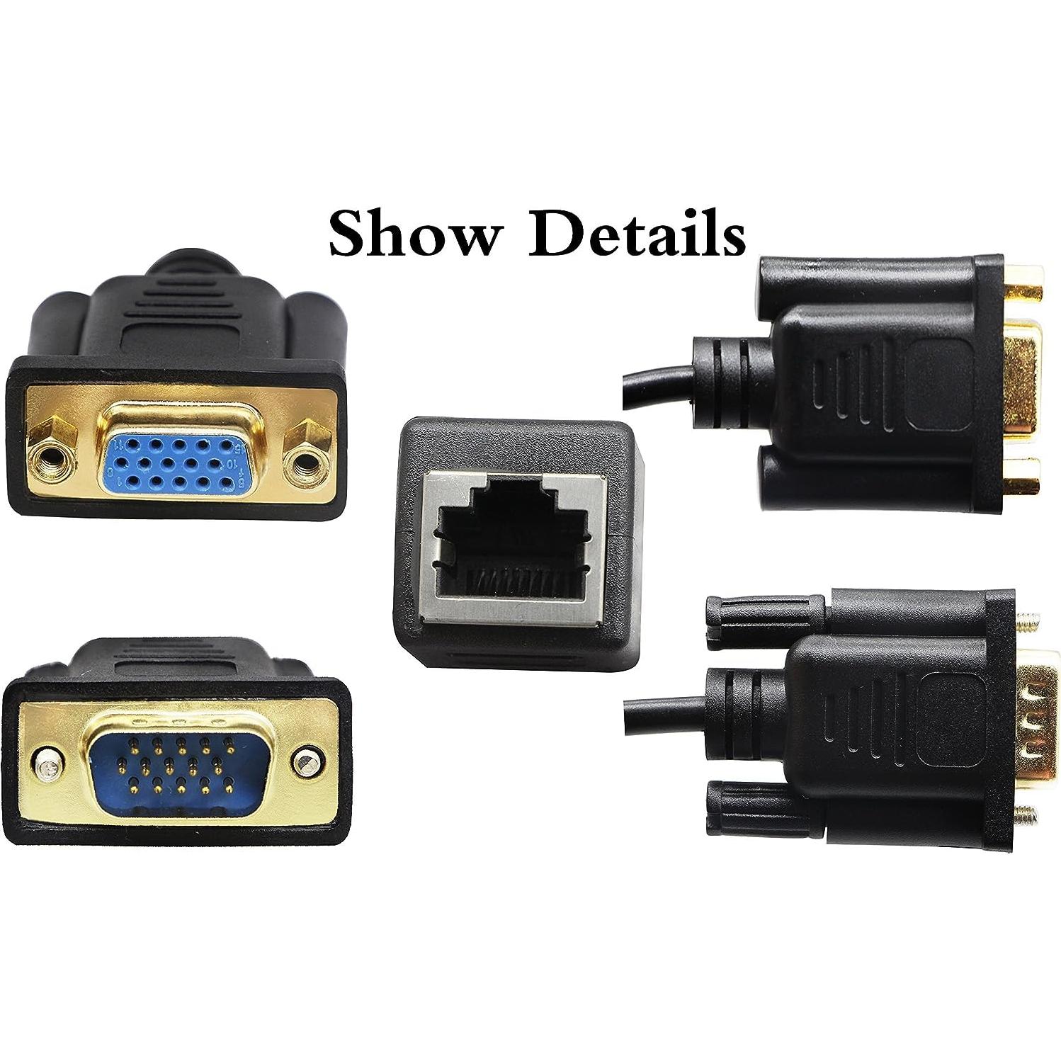 Cable RJ45 a VGA zdyCGTime 15CM 2Pack Hembra/Macho