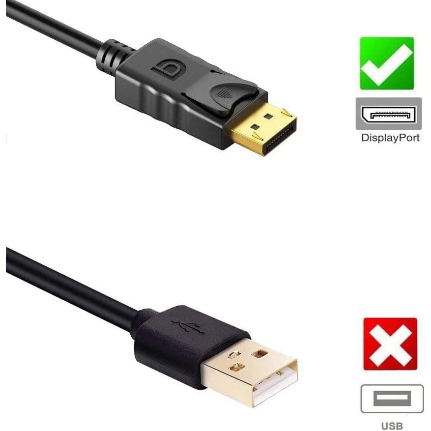 Adaptador DisplayPort a VGA TAIMEIDE 1080p Chapado en Oro