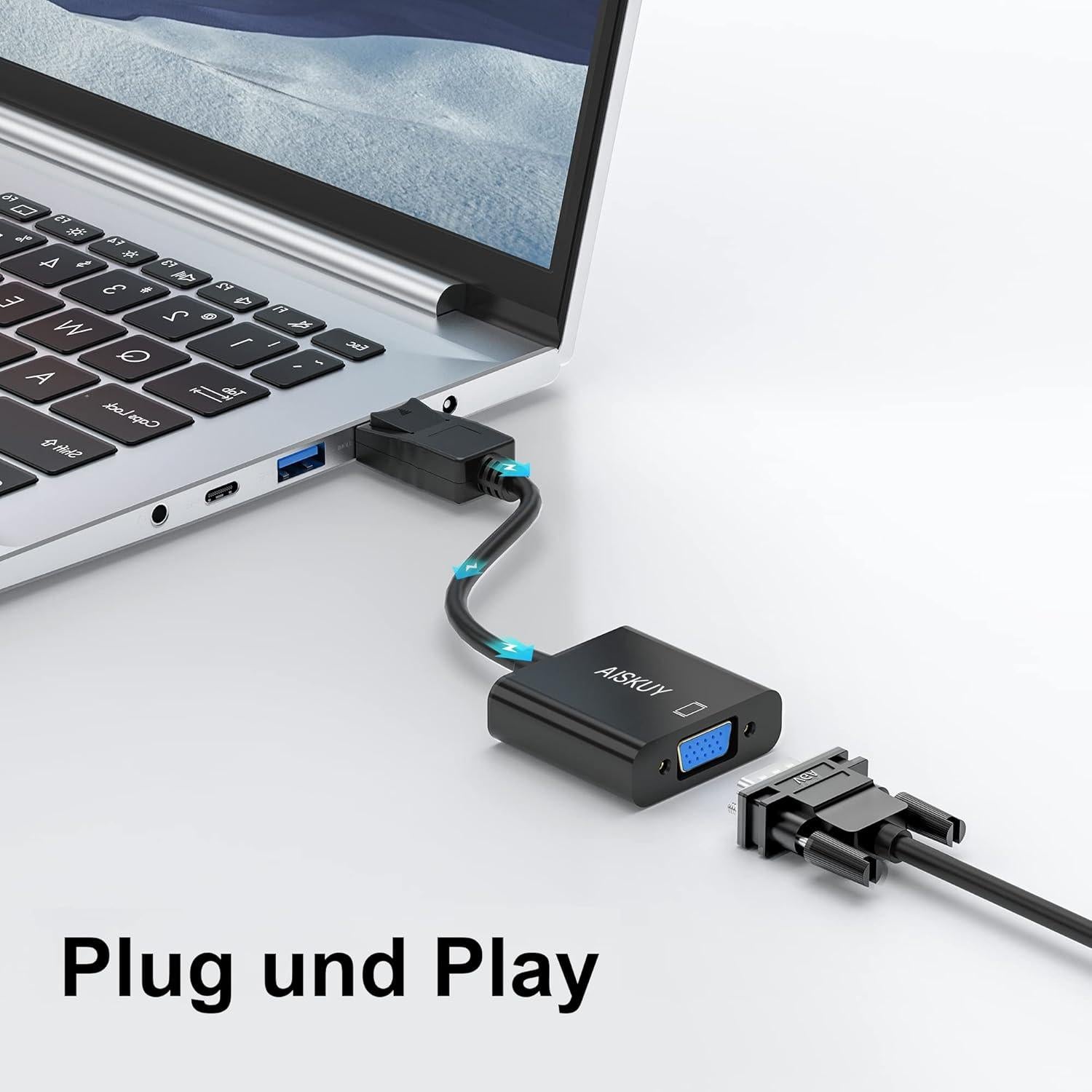 Adaptador DisplayPort a VGA AISKUY 1920x1080 32g