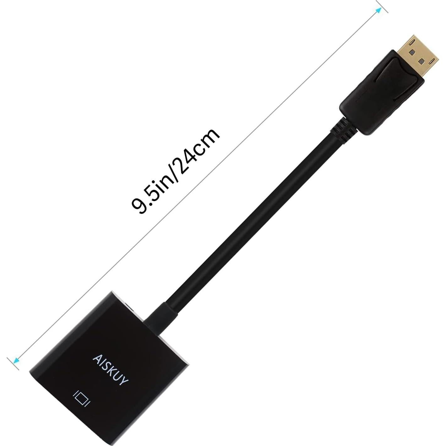 Adaptador DisplayPort a VGA AISKUY 1920x1080 32g