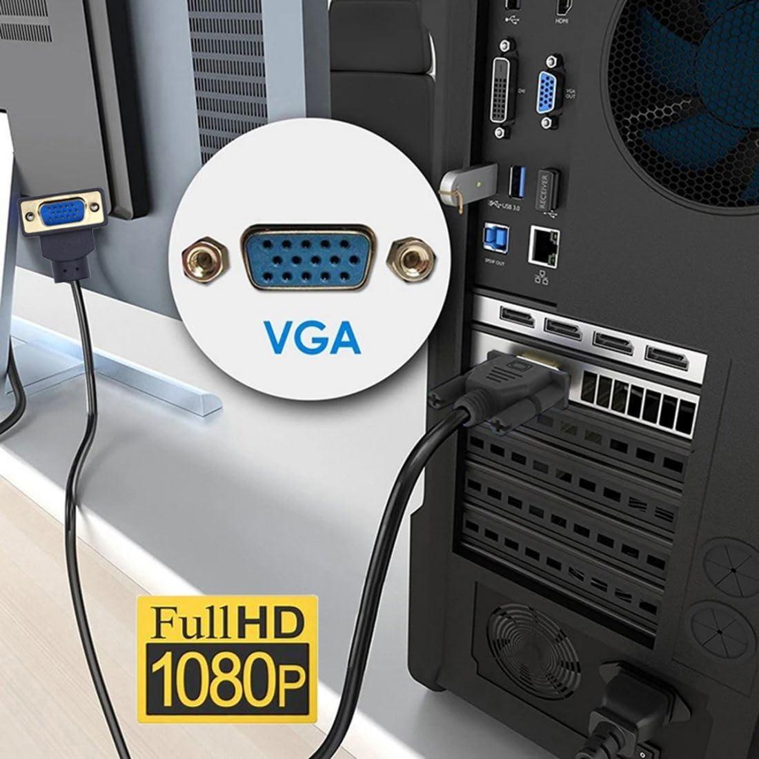 Cable VGA Chenyang 1.0M Macho a Macho 90 Grados 1080P