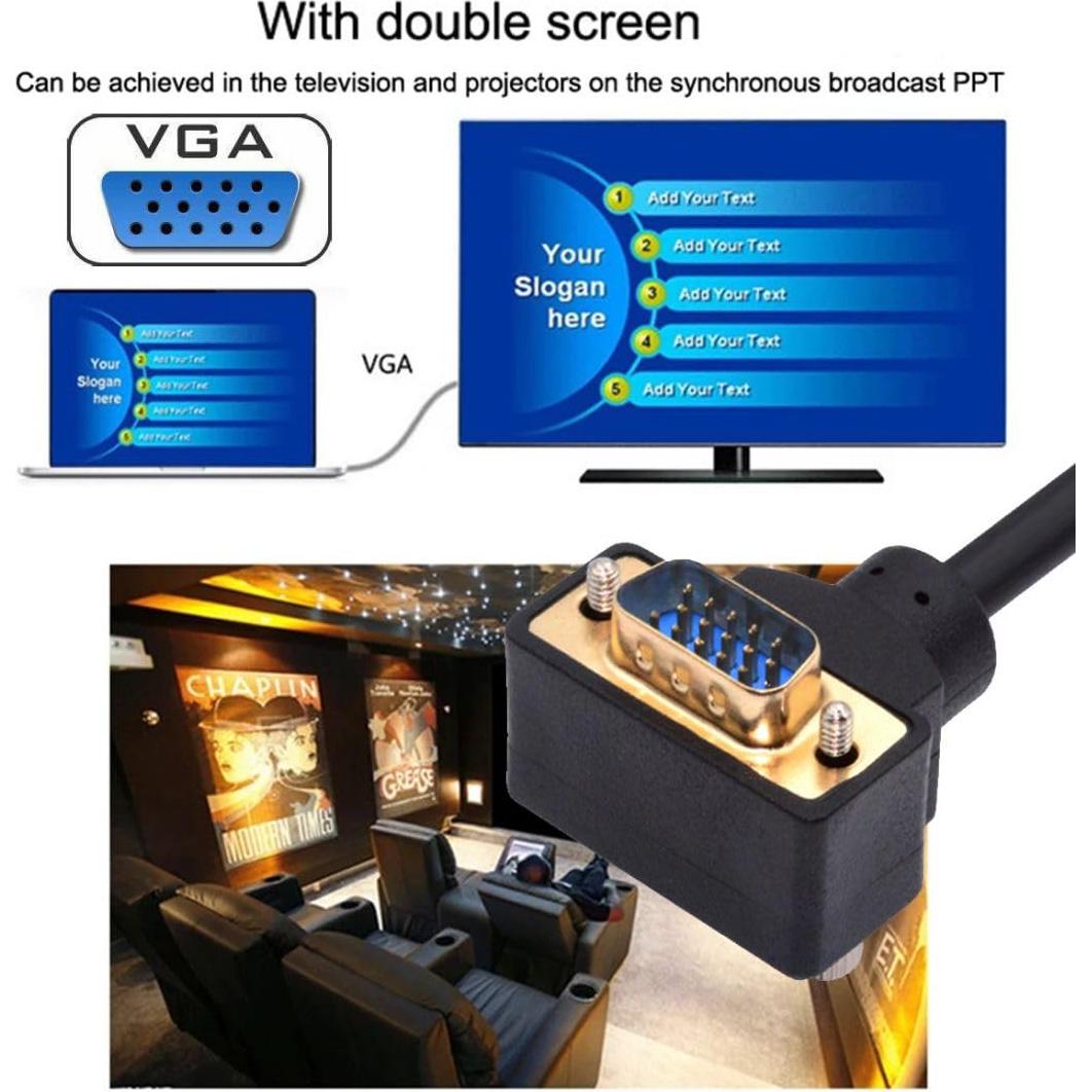 Cable VGA Chenyang 1.0M Macho a Macho 90 Grados 1080P