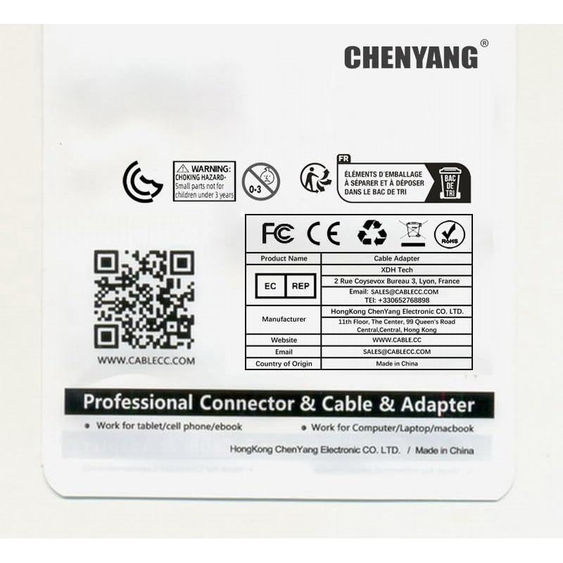 Cable VGA Chenyang 1.0M Macho a Macho 90 Grados 1080P