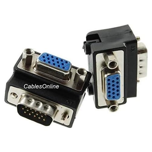 Adaptador VGA Macho a Hembra 90 Grados CablesOnline GC-021A-2