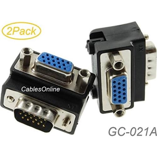 Adaptador VGA Macho a Hembra 90 Grados CablesOnline GC-021A-2