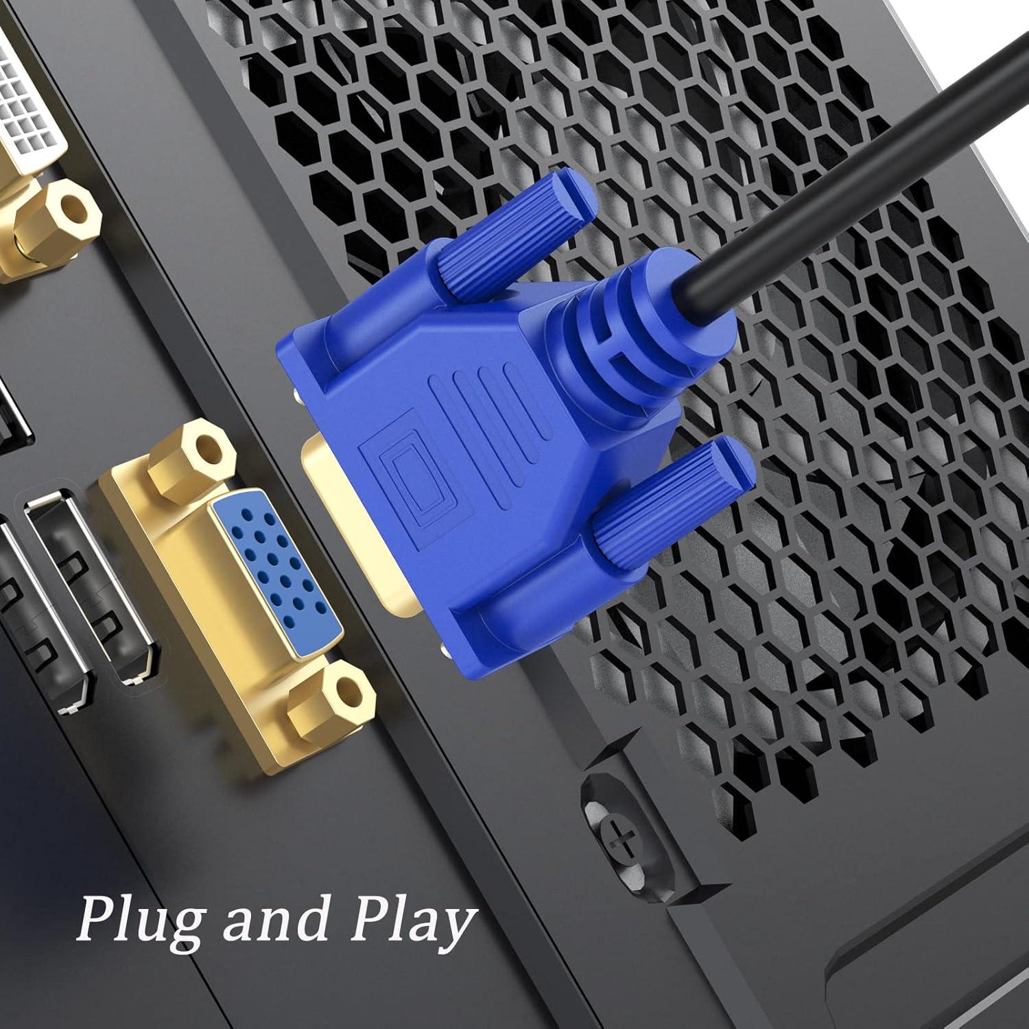 Cable VGA a VGA 1.83m UVOOI 5-Pack HD15 para Computadora