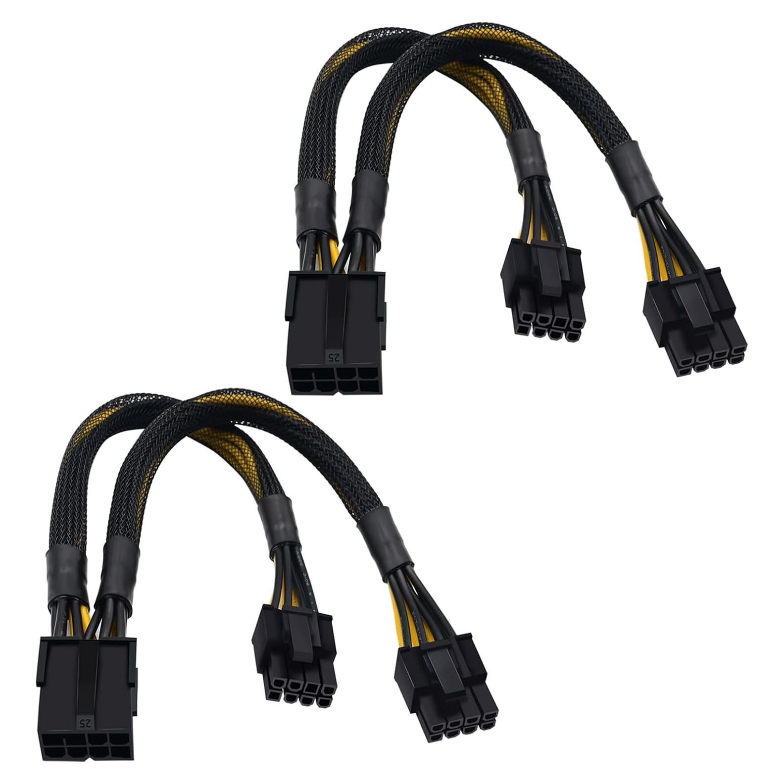 Cable Divisor PCIe 8 Pines COMeap 2-Pack 23 cm Trenzado