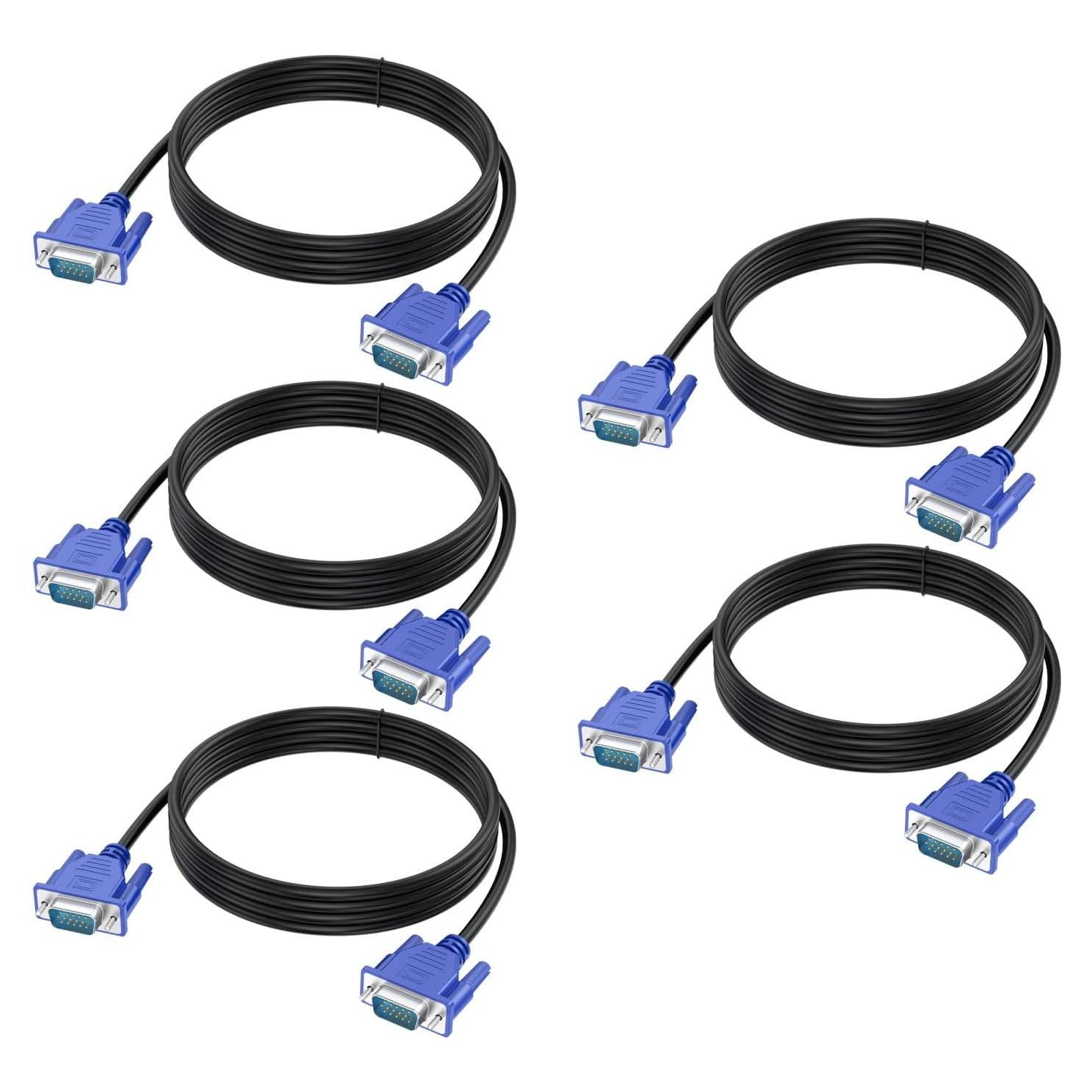 Cable VGA Macho a Macho URELEGAN 1.83M 1080P 5-Pack