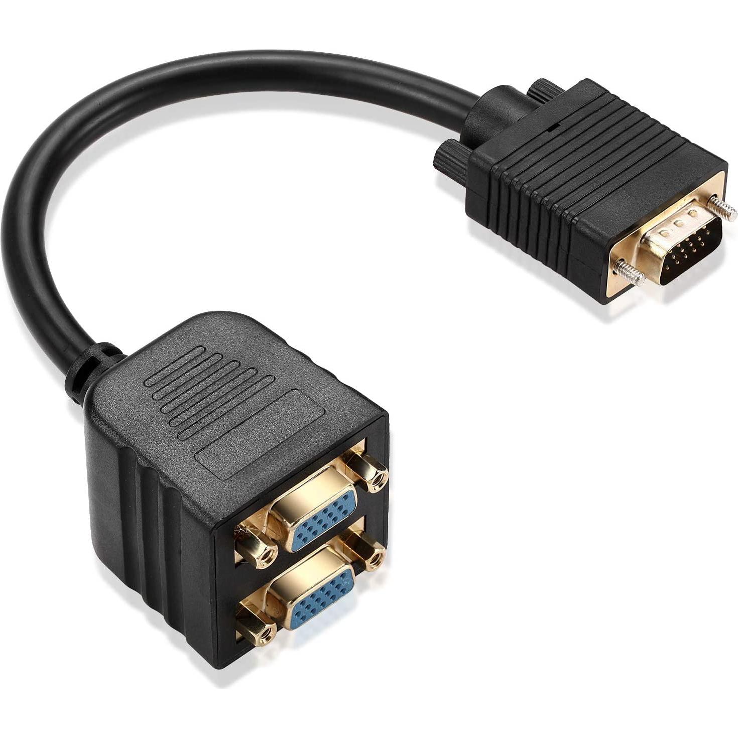 Cable Divisor VGA 1 Macho a 2 Hembras 25cm Mxtechnic