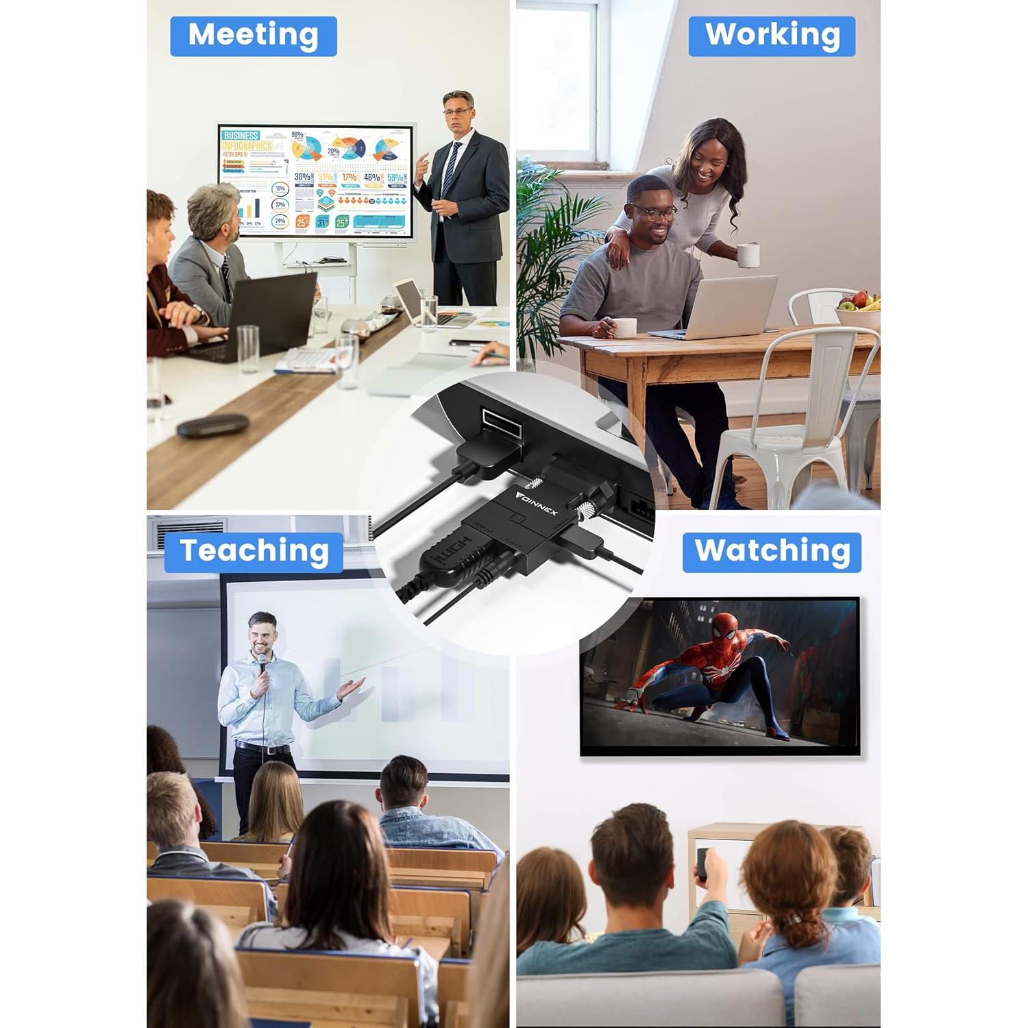 Adaptador VGA a HDMI FOINNEX con Audio 1080p - 0.1m