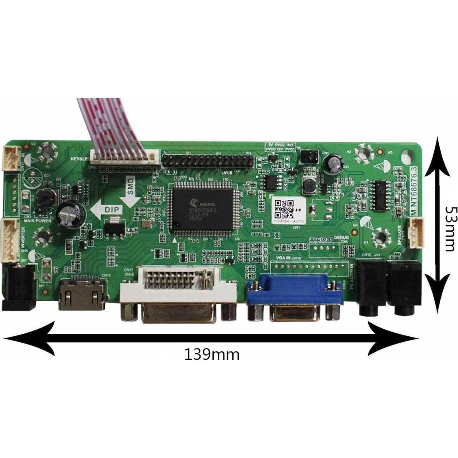 Controlador LCD DVI VGA LCDBOARD 21.5" 23" 27" 1920x1080