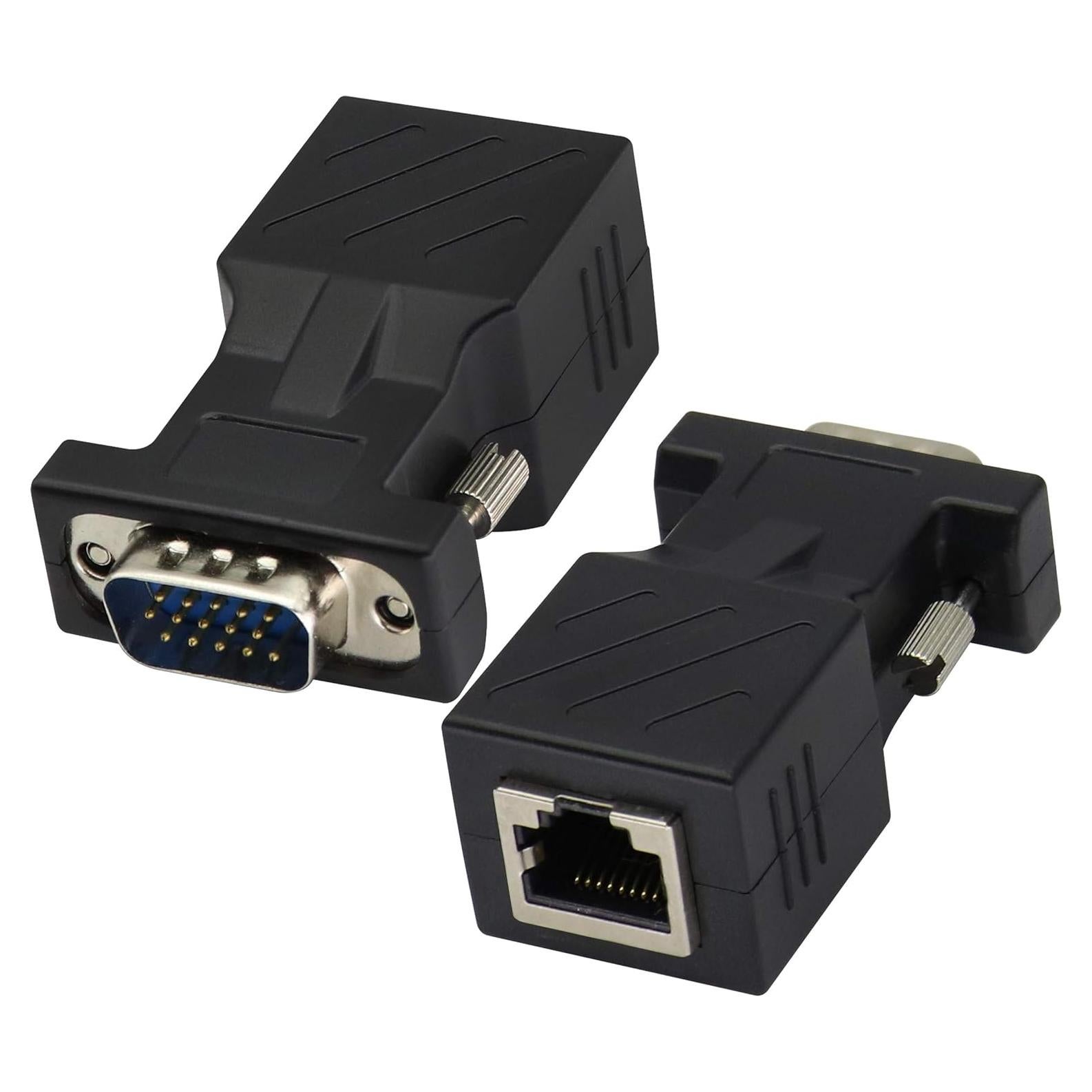 Adaptador VGA a RJ45 2-Pack AAOTOKK 720P 1080P
