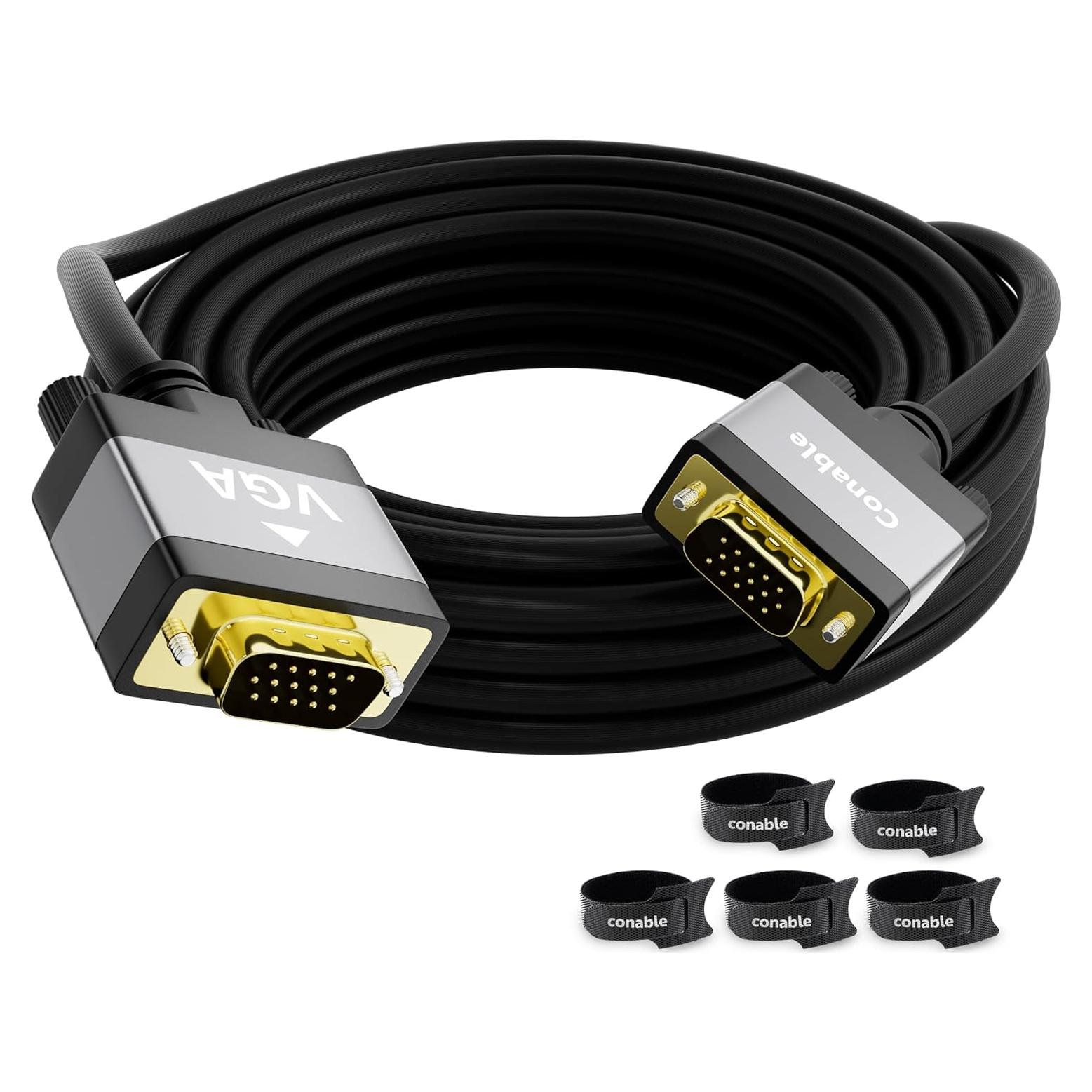 Cable VGA Macho a Macho Conable 7.62m 1080P Negro