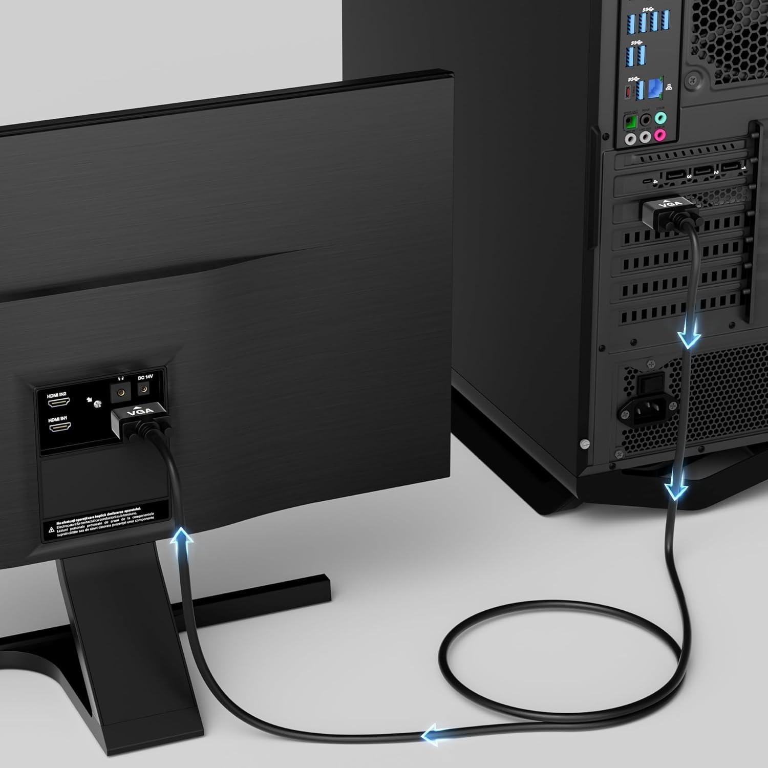 Cable VGA Macho a Macho Conable 7.62m 1080P Negro