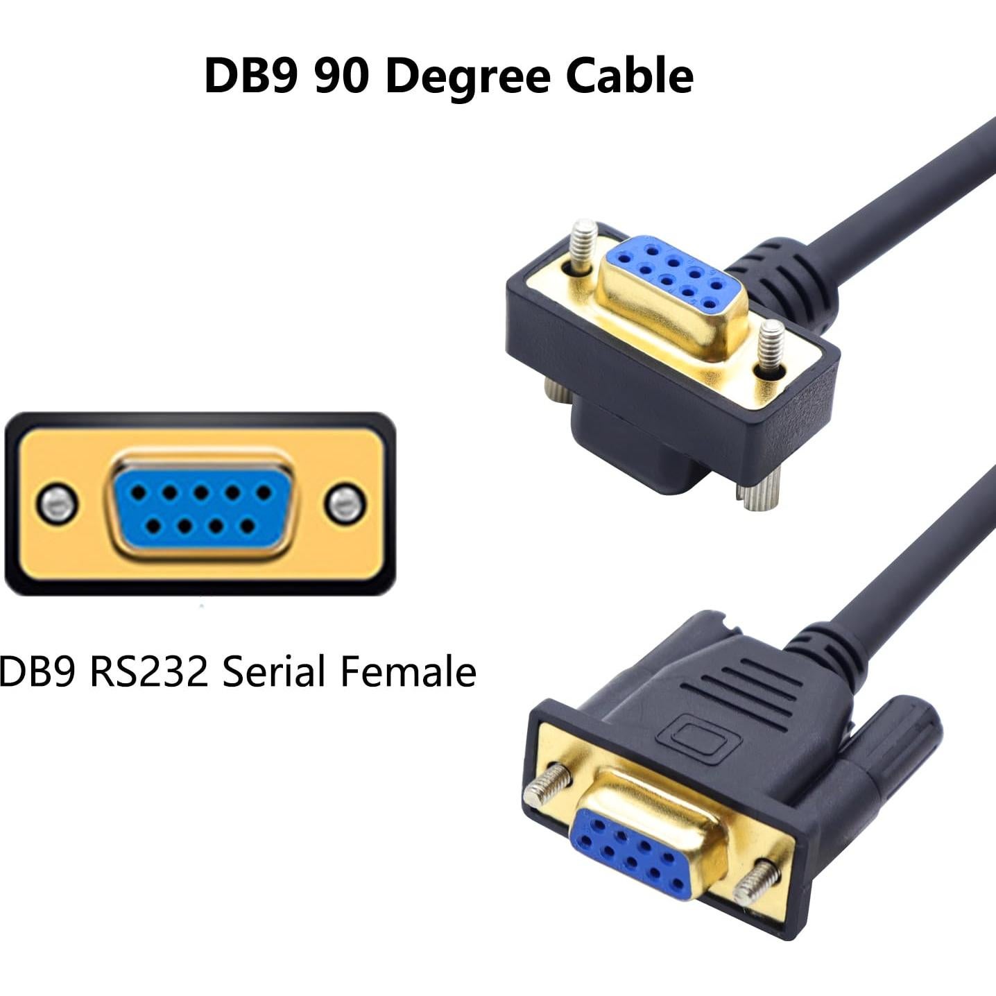 Cable DB9 RS232 90 Grados Hembra a Hembra 50 cm LANMINGLEL
