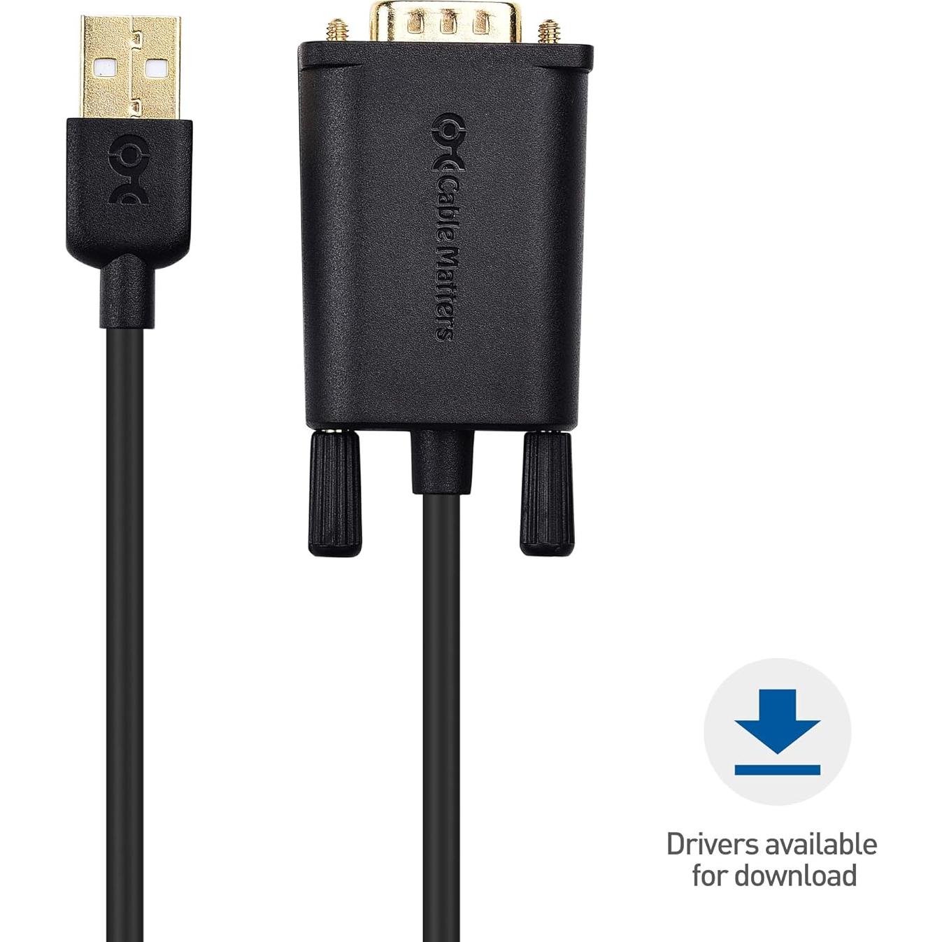 Adaptador USB a Serial Cable Macho a Macho 1.83m Cable Matters