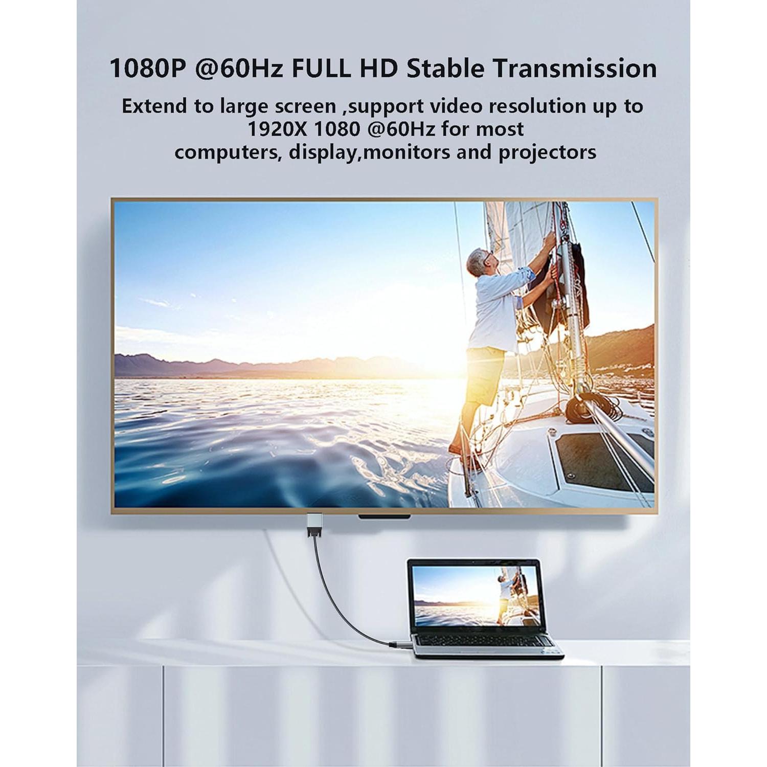 Cable DisplayPort a VGA 0.91m Foboiu HD 1080P Aluminio