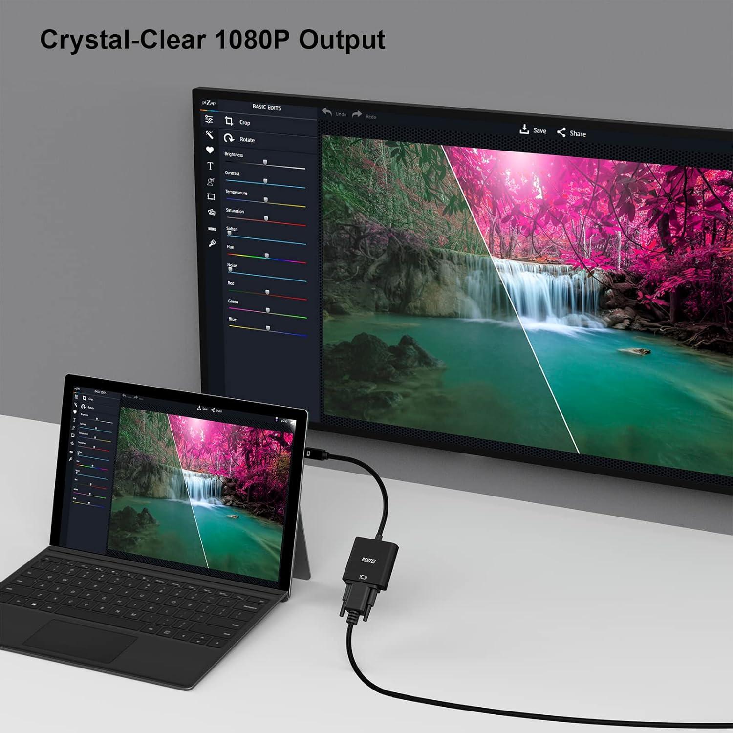 Adaptador Mini DisplayPort a VGA BENFEI 2 Paquete 1920x1200