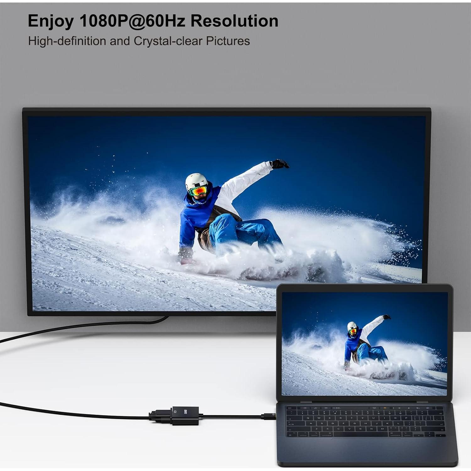 Adaptador Mini DisplayPort a VGA BENFEI 2 Paquete 1920x1200