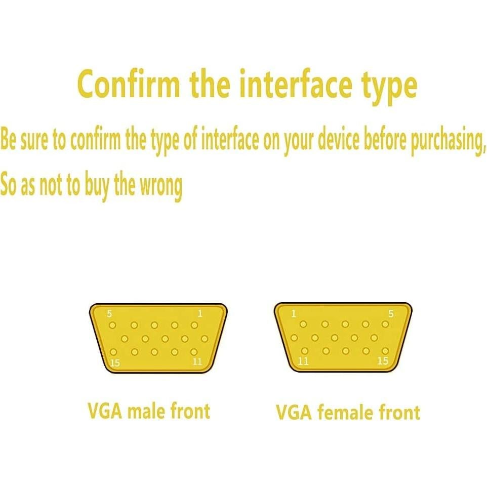 Adaptador VGA Macho a Hembra 10-Pack LNHCAW 15 Pines