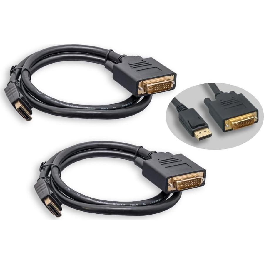Cable DisplayPort a DVI 0.91m Cablelera 2pcs Paquete