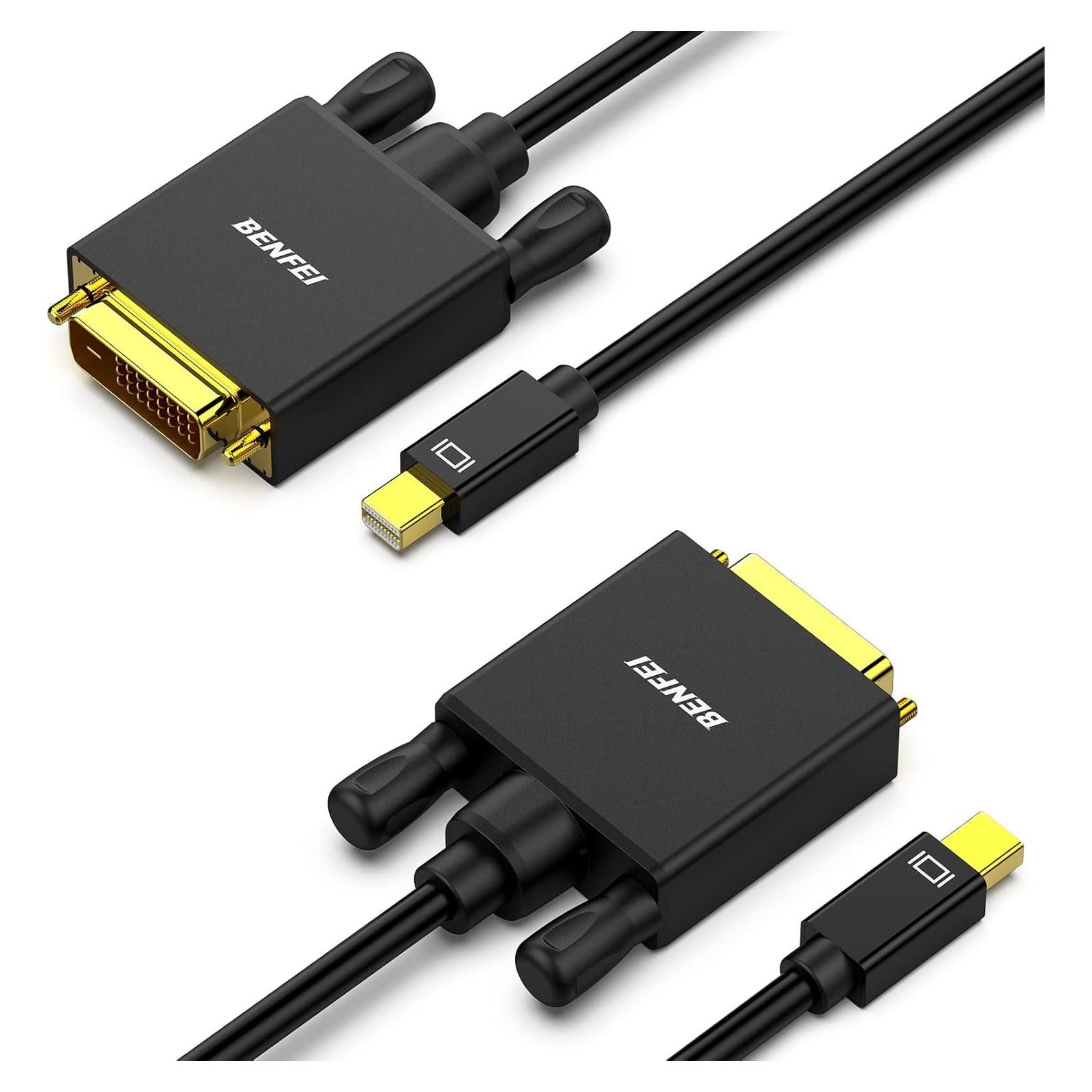 Cable Mini DisplayPort a DVI Benfei 2 Unidades 1.83m