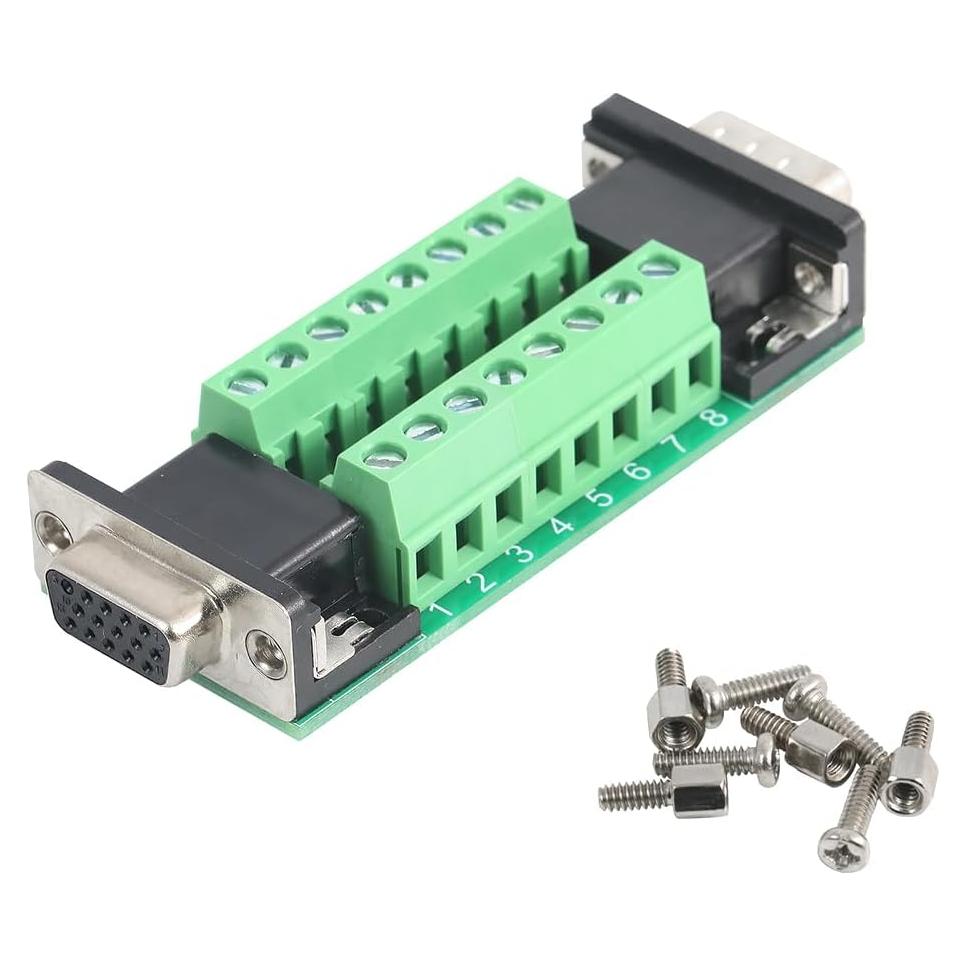 Conector VGA Macho a Hembra 15 Pines Jienk - Placa de Conexión