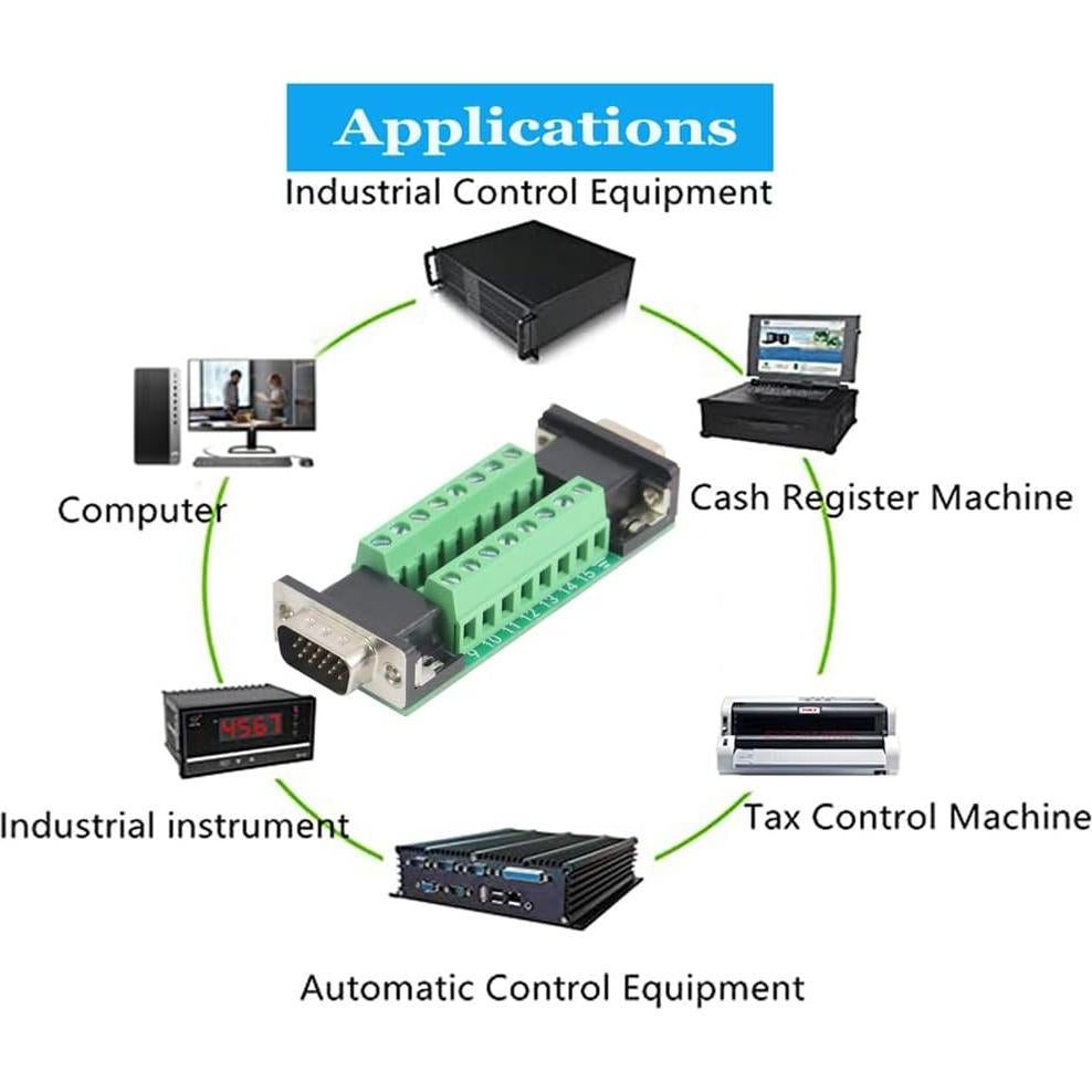 Conector VGA Macho a Hembra 15 Pines Jienk - Placa de Conexión