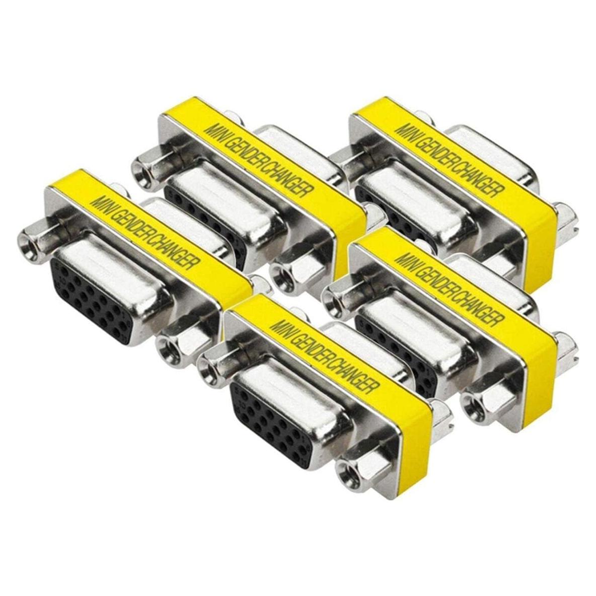 Adaptador VGA Macho a Hembra OUOU - Paquete de 5 Unidades