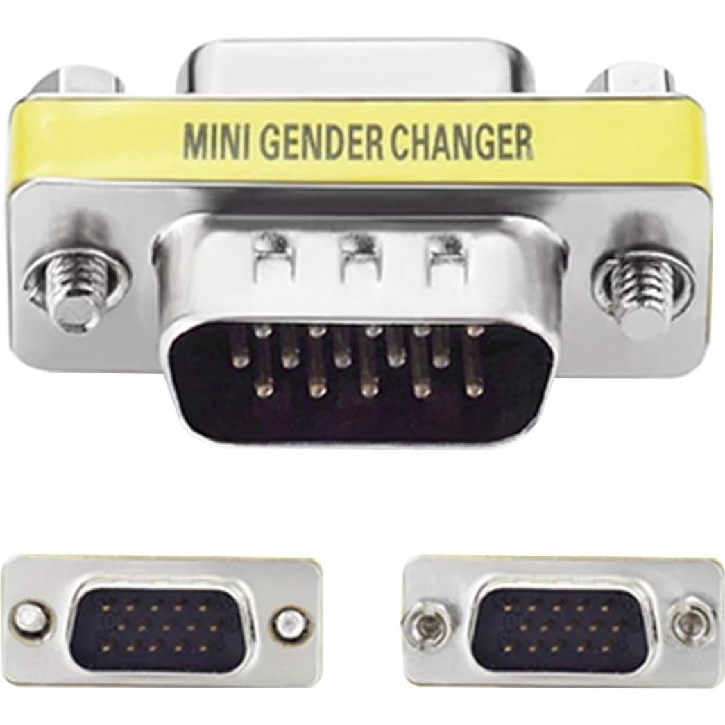 Adaptador VGA Macho a Hembra OUOU - Paquete de 5 Unidades