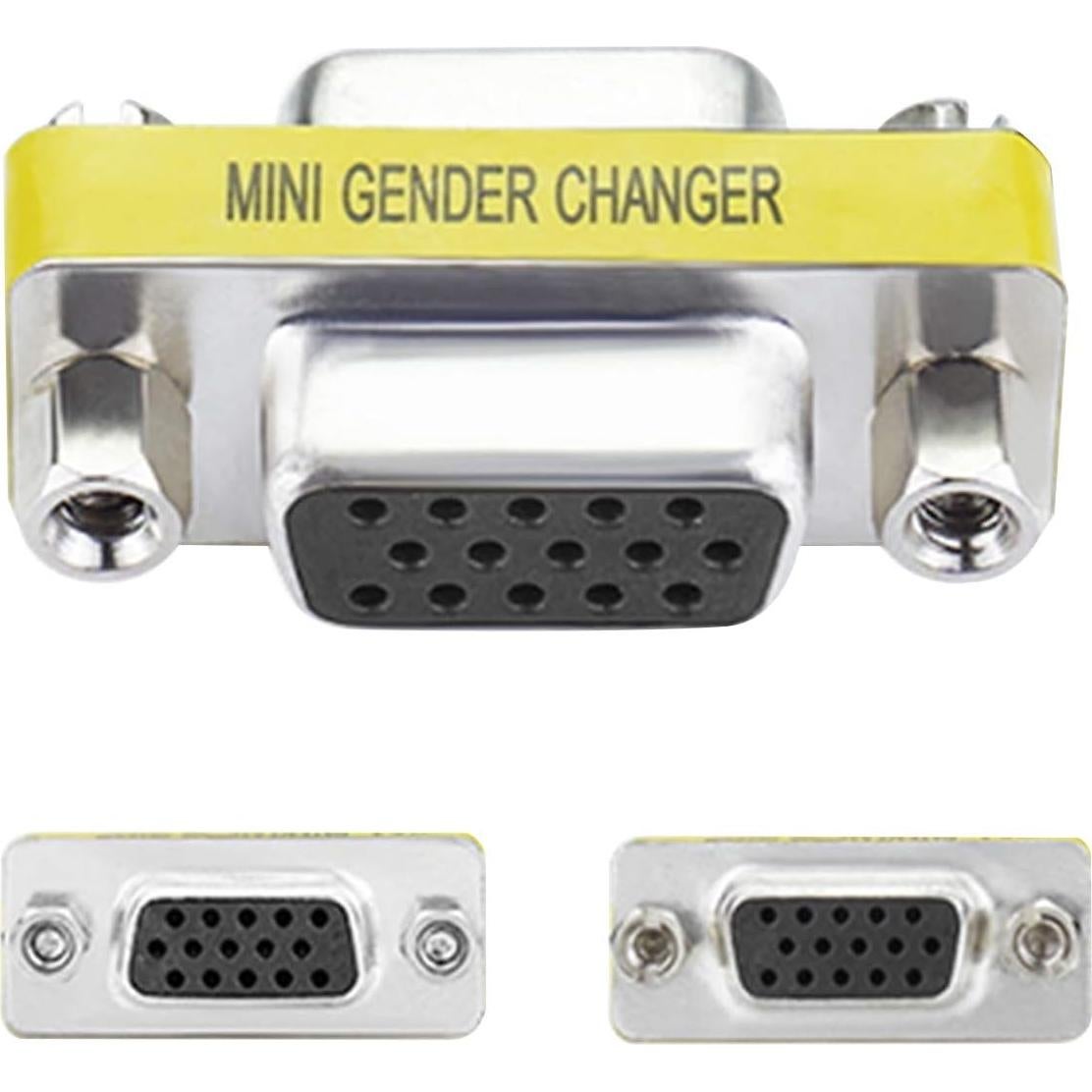 Adaptador VGA Macho a Hembra OUOU - Paquete de 5 Unidades