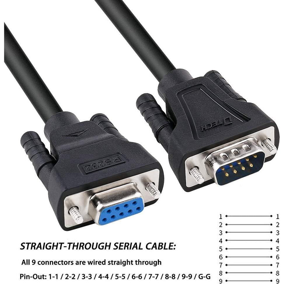 Cable Serial Extensión Macho a Hembra DTech 4.57m 9 Pines