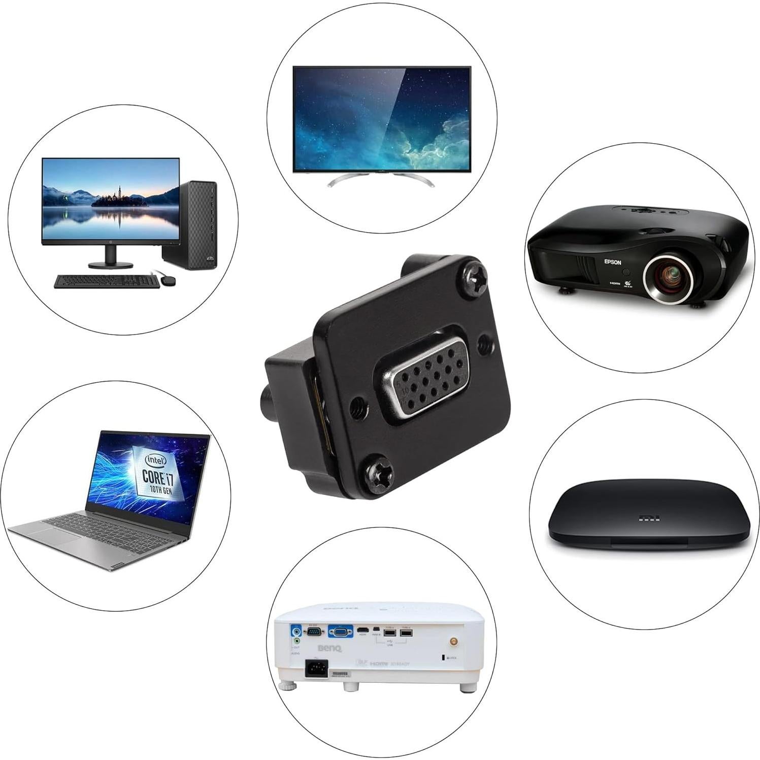 Conector de panel VGA QIANRENON DB15 hembra a macho 1080P