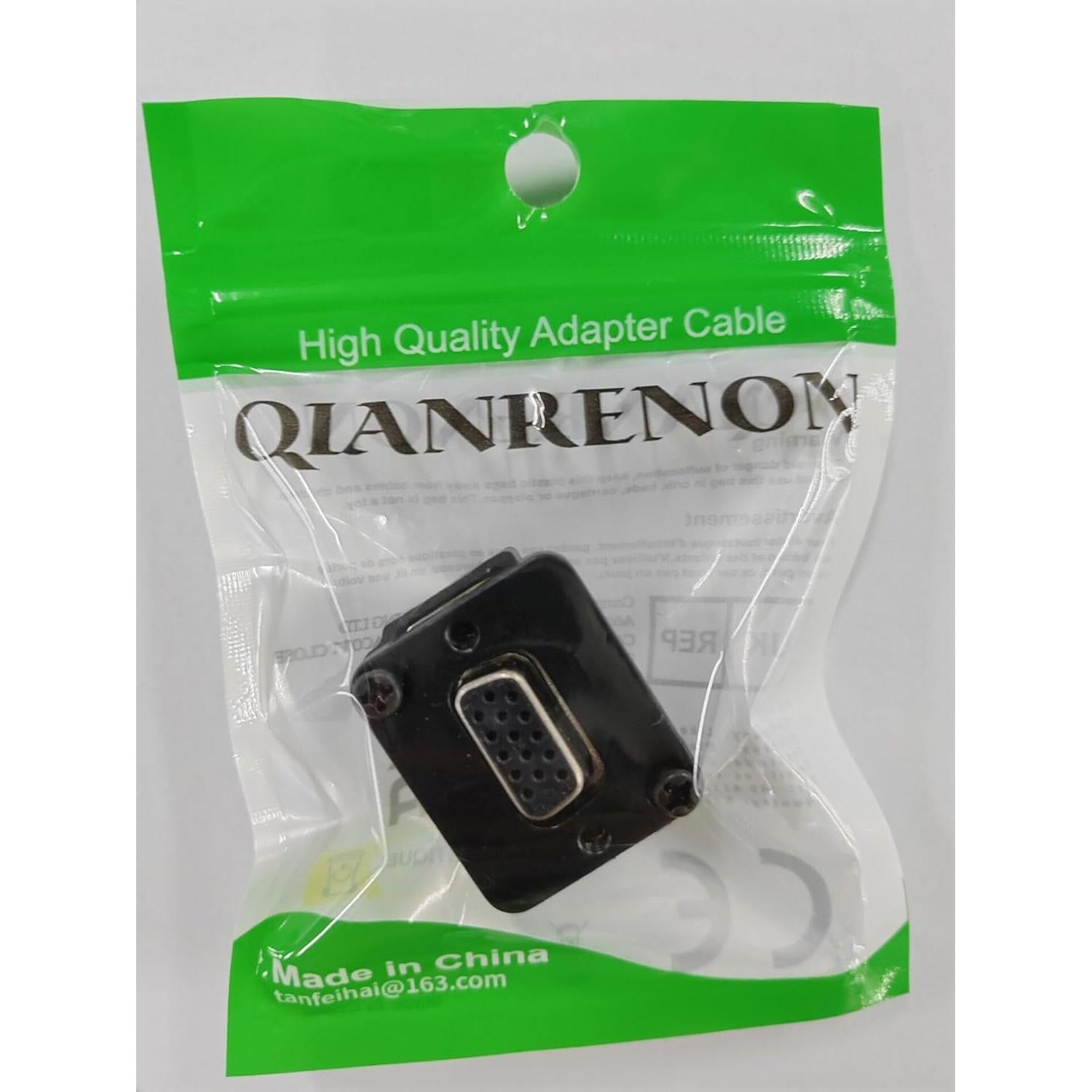 Conector de panel VGA QIANRENON DB15 hembra a macho 1080P