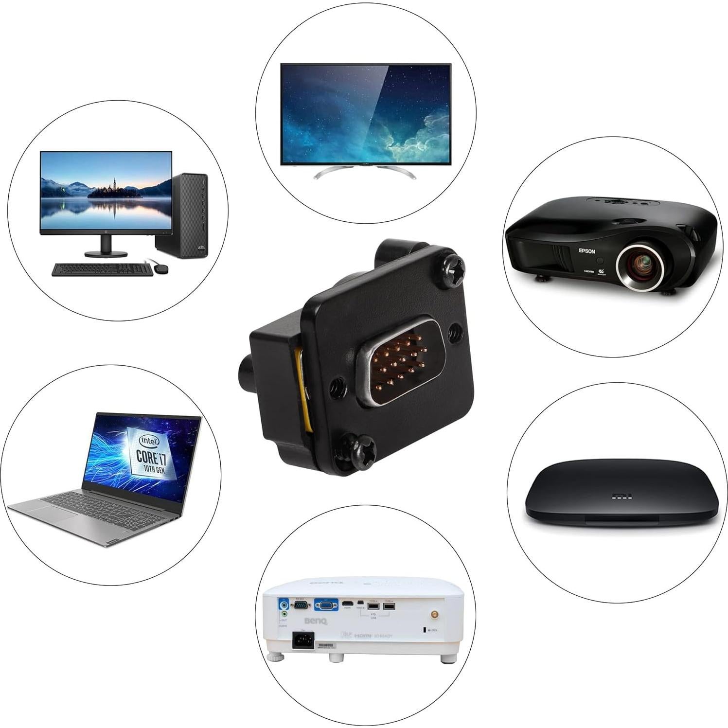 Conector VGA Macho a Macho DB15 QIANRENON 1080P Panel