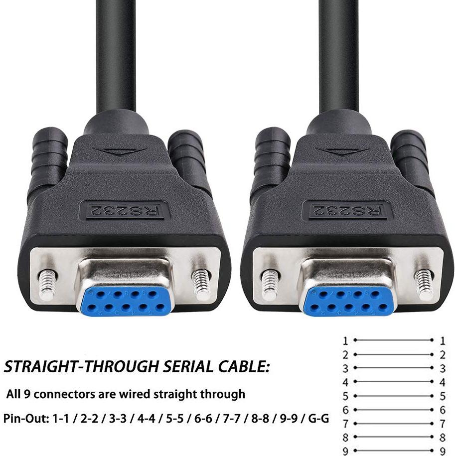 Cable Serial RS232 Hembra a Hembra DTech 1.5m 9 Pines