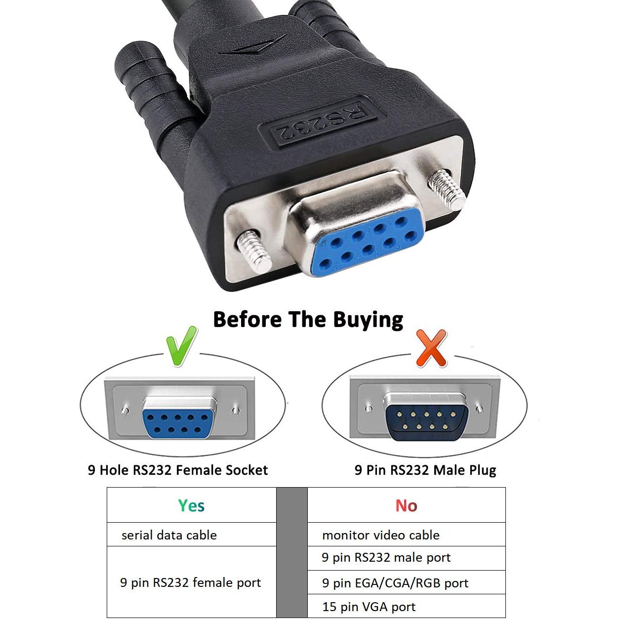 Cable Serial RS232 Hembra a Hembra DTech 1.5m 9 Pines