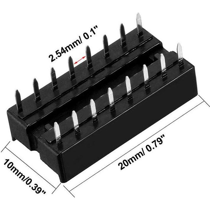 50 Zócalos DIP IC 16 Pines DAOKI Tipo Soldadura 2.54mm