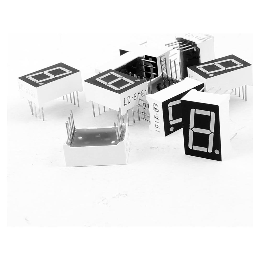 Tubo Digital LED Rojo uxcell 10 Pcs 7 Segmentos 10 Pines