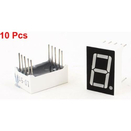 Tubo Digital LED Rojo uxcell 10 Pcs 7 Segmentos 10 Pines